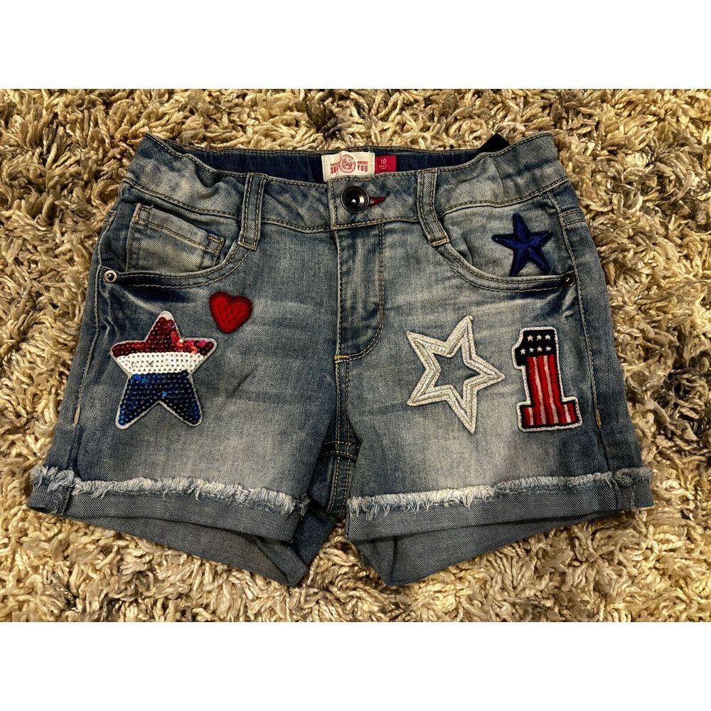 Girls SO Perfectly Soft Perfectly‎ You Patriotic Shorts - Size: 10